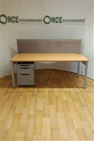 Lucas AD41800 x 800 Lucas AD4 rectangular desk in beech complete with a 3 drawer silver under desk pedestal 