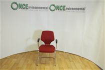 GiroflexGiroflex G64 cantilever chair in wine colour fabric 