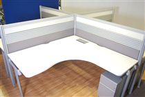Senator3270 x 3270 Senator white bench desking in group of 4's 