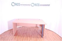 1600 x 990 RH wave panel end desk in beech 