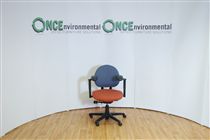 SteelcaseSteelcase Criterion low back operator chair in orange colour fabric seat and blue colour fabric back 
