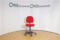 VercoVerco height adjustable operator chair in red colour fabric 