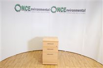 730H x 525D x 430W 3 drawer desk high pedestal in beech 