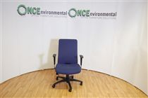 High back operators chair with height adjustable arms in blue colour fabric 