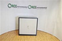 RoneoRoneo 1020H x 1000W x 470D tambour door cupboard in black and with grey door 