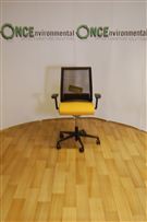 SteelcaseSteelcase think chair in yellow colour fabric seat and black mesh back 