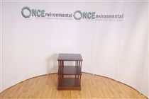 510W x 510D x 690H dark wood finish reception table 