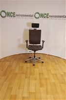 KloberKlober high back chair in grey suede colour fabric 