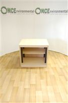 725H x 800W x 600D open fronted desk high cupboard in maple 