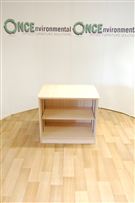 725H x 600D x 800W open fronted desk high cupboard in maple 