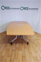 1200W x 2400L Foldable Boardroom table in oak veneer 