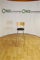 Remo Stool with a black colour fabric seat and beech wood back 