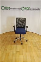 PledgeNew Pledge ZP6SYC YP026 operator chair with a blue colour fabric seat and black mesh back 