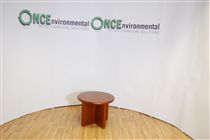600D round coffee table in cherry veneer 
