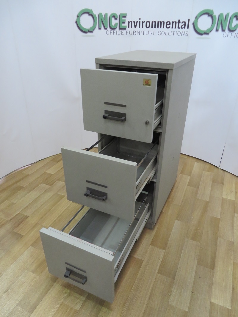 Used Office Storage Chubb Fireproof 3Drawer Filing 1370H x