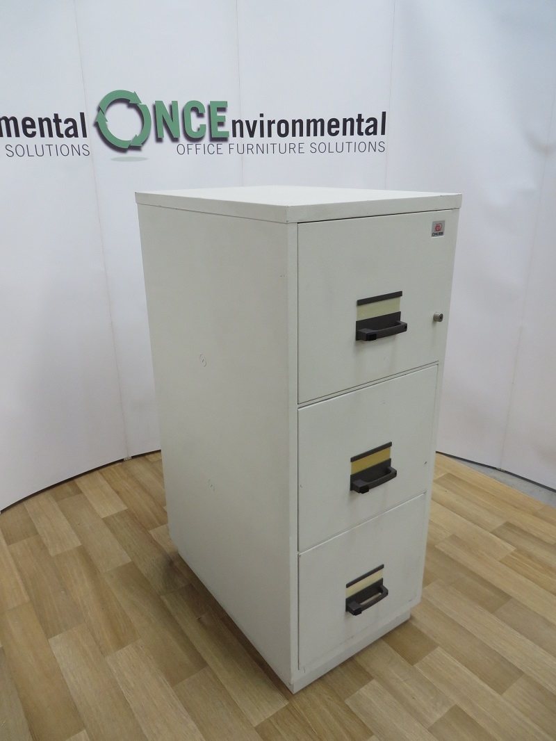 Used Office Storage Chubb Fireproof 3Drawer Filing 1370H x