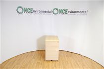 None3 drawer desk high pedestal in maple 