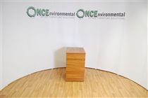 None3 drawer desk high pedestal in cherry 