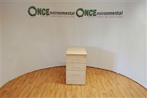 None725H x 800D x 435W 3 drawer desk high pedestal in maple 