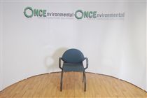NoneStackable arm chair with upholstered seat and back 