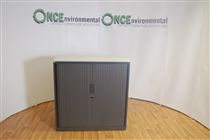 1000H x 1000W x 470D tambour door cupboard in dark grey 