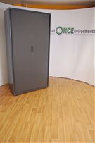 1960H x 1000W x 470D tambour door cupboard in dark grey 