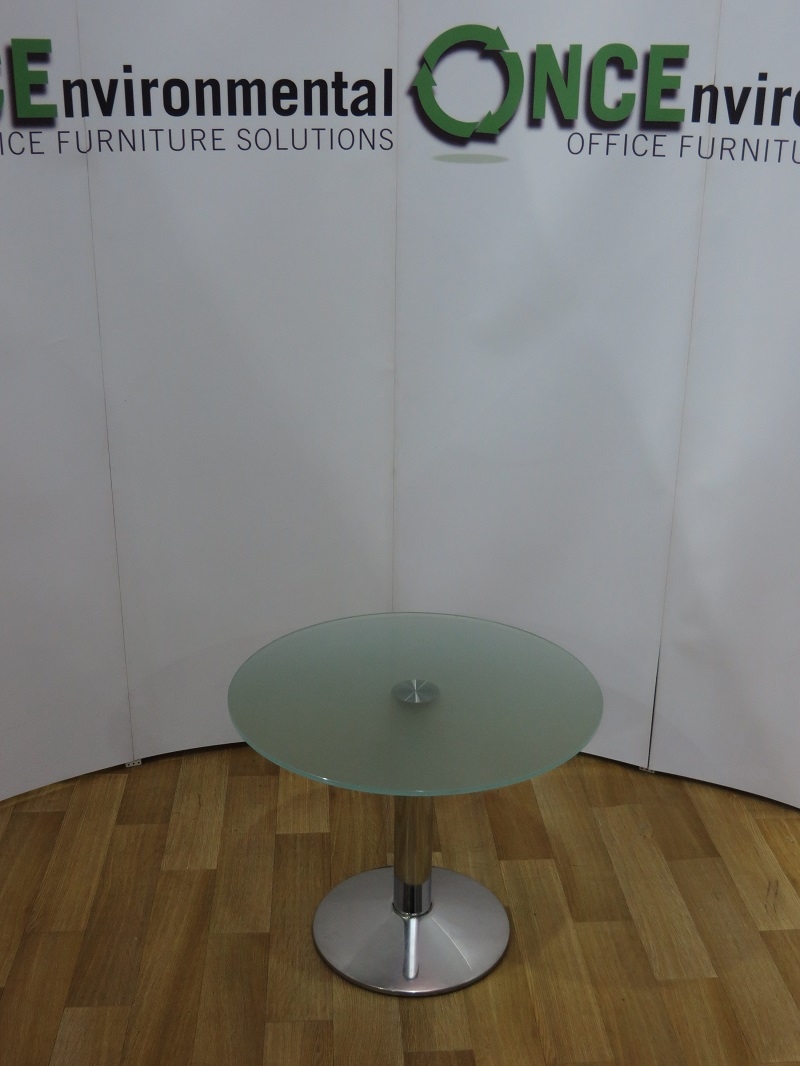Used Tables Frosted Glass Reception Table 700D x 550H Round