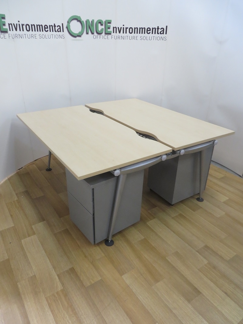 Used Desks Herman Miller Abak Maple Bench 1600w X 1630d Available