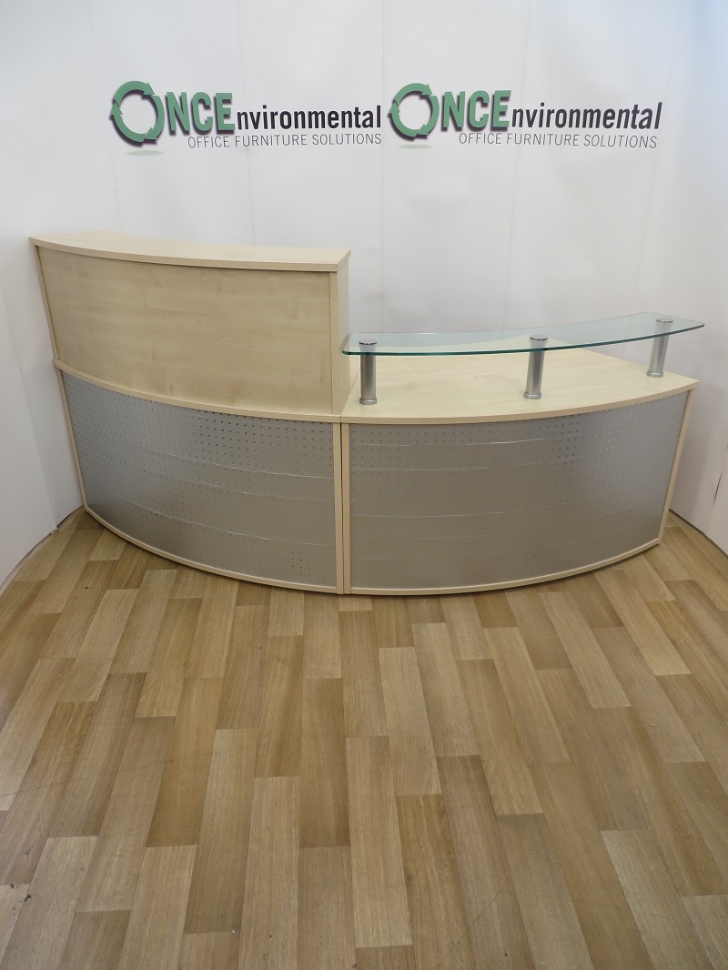 Used Desks Maple Reception Desk 2500w X 1150d