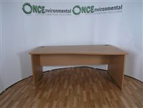 None1800 x 1000/800 beech panel end wave desk RH 