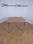 None1000 x 1000/800 beech double wave desk 